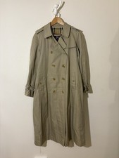Burberrys Beige Nova Check Trench Coat Ladies 14 Long Belted Vintage