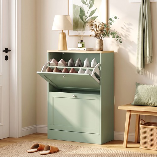 Homcom slim shoe cabinet with - slim,