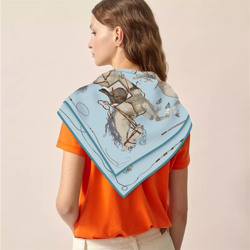90x90cm horse print satin silk - horse,