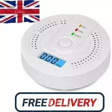 Carbon Monoxide Detector Warning Alarm Sensor LED Digital Battery Powered UK