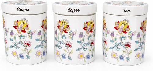 3pcs white floral - floral, coffee