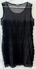 Vintage Marks and Spenser Flapper style black dress high quality size 14