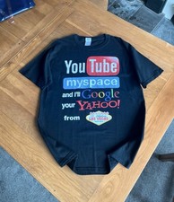 YouTube MySpace And il Google Your Yahoo Comedy T Shirt Size Large