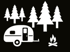 Camper Camping Travel Trailer Teardrop RV Car Truck Decal Rv Park Campfire 