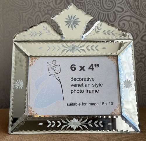 Venetian style mirror etched