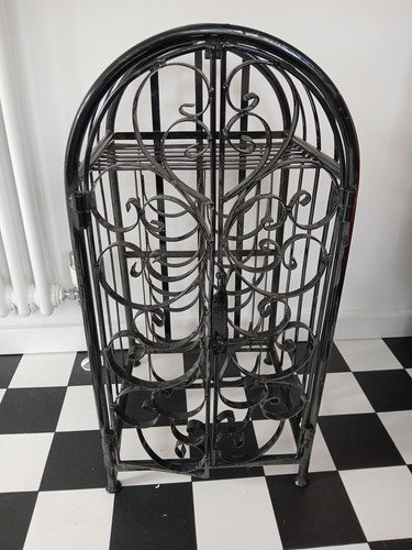 Ornate wrought iron wine rack - wrought,