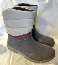 Quechua Snow Boots Grey Synthetic Womens Size 6.5/7 UK Waterproof Warm