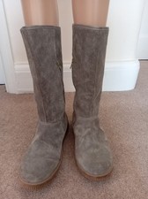 Josef Seibel Suede Mid Calf Boots Size 42 (UK 8) Fleece Lined Water Resistant. 