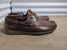 Mens Clarks Brown Leather Boat