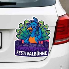 Peacock sticker festival - dj,