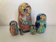 5 Pc Painted Wood Nesting