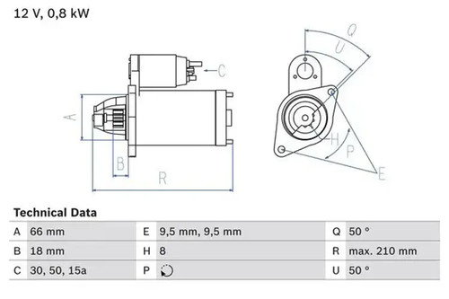 Starter motor clockwise - starter,
