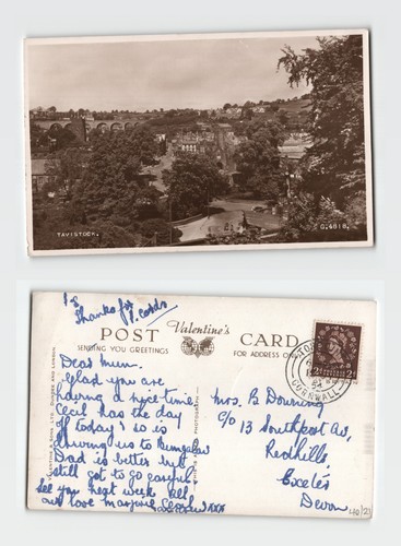 Postcard tavistock town view - tavistock,