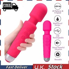 Waterproof Magic Wand Body Massager Powerful 20Vibration Modes Rechargeable UK