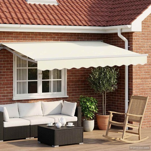 Retractable awning cream - awning, &