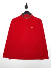 Lowe Alpine Alelitian 1/4 Zip Fleece Jumper Size Medium Relaxed Fit Red