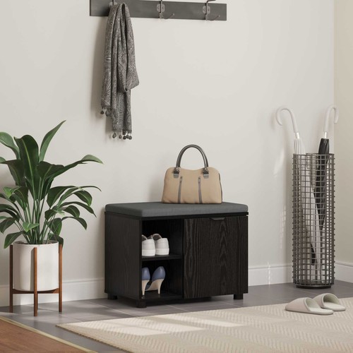 Vidaxl hall bench black oak - hall,