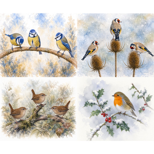 Garden bird placemats set - garden,