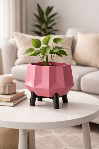 Geometric gem planter with - planter,