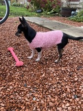 Teacup tiny chihuahua puppy kitten pink  knitted Jumper xxs.Baby Pink handmade