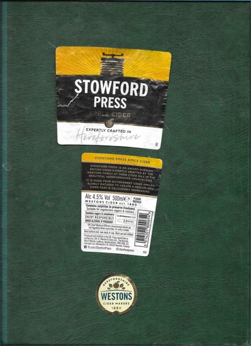Cider bottle label stowford - label,