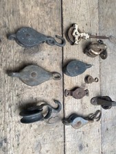Vintage Metal Pulleys X 10