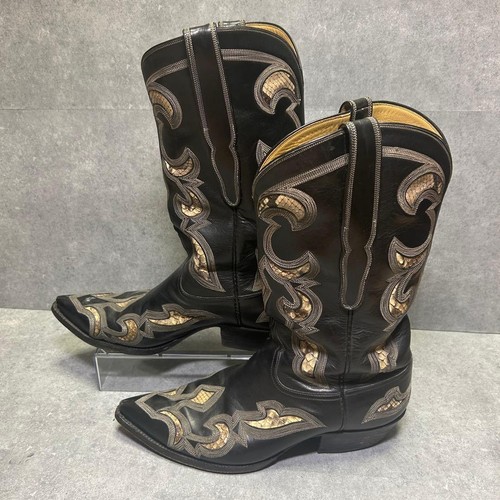 Men python leather inlay - men,