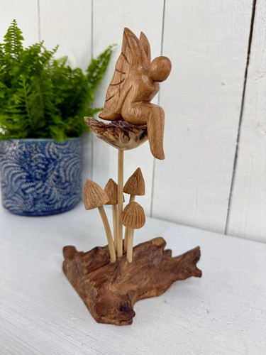 One wooden fairie toadstool - fairie, on