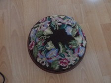 Antique Needlepoint footstool