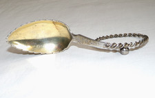 Marius Hammer Vintage Silver 830 Leaf Caddy Spoon with Twisted Handle Norway