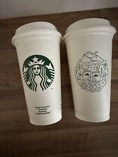 2 X Starbucks To-Go Reusable Recyclable 16oz Cup Sipping Lid BPA Free