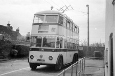 BUS NEGATIVE: BOURNEMOUTH TROLLEYBUS 118 ON CHRISCHURCH TURNTABLE
