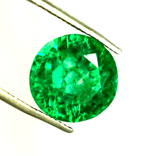 Green emerald round shape 9ct - green,