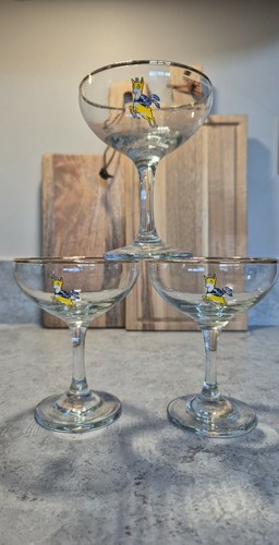 Vintage babycham glasses gilt - glasses,