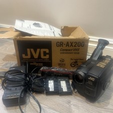 JVC GR-AX200 VHS-C Camcorder Boxed + Charger + 2 Batteries + AC Adapter Working