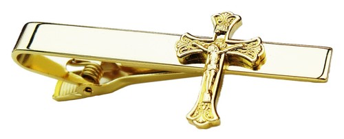 Crucifix tie bar fix clip - bar,