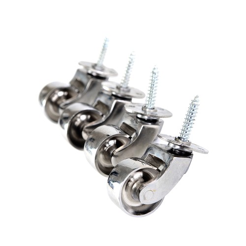 Solid brass castors polished - solid,