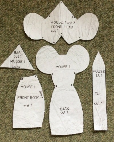 Vintage mouse soft toy - 9",