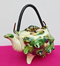 Vintage Majolica-style Japanese Conch Shell Collectable Novelty Teapot