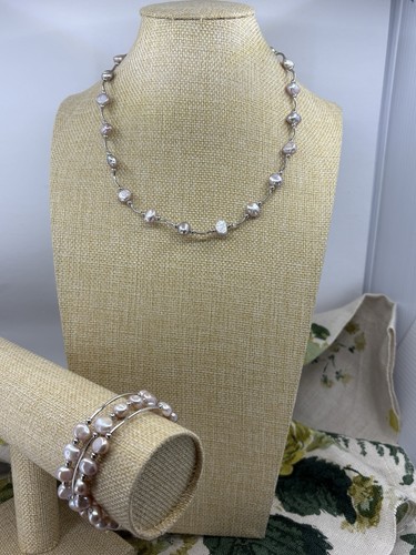 Pink freshwater pearl necklace