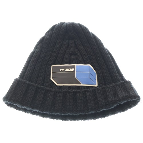 Prada rubber logo beanie - prada,
