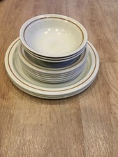 Vintage Homespun Stoneware Churchill bowls, side plates and plates job lot