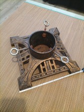 Vintage 14x14 Art Deco Cast Iron Christmas Tree Stand Heavy Duty 15 Pounds 