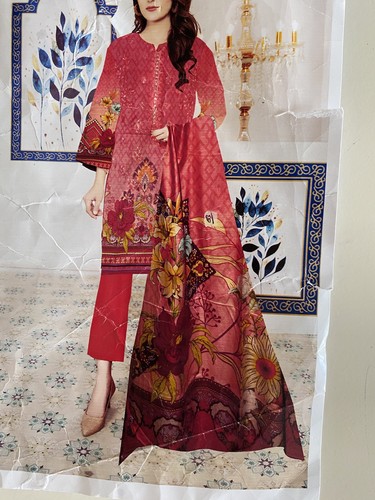 Dress three pieces unstitched - pieces,
