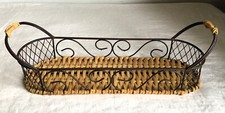 Lovely Long French Wire and Wicker Decorative Bread / Display Basket.