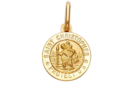 Solid 14k yellow - gold, saint