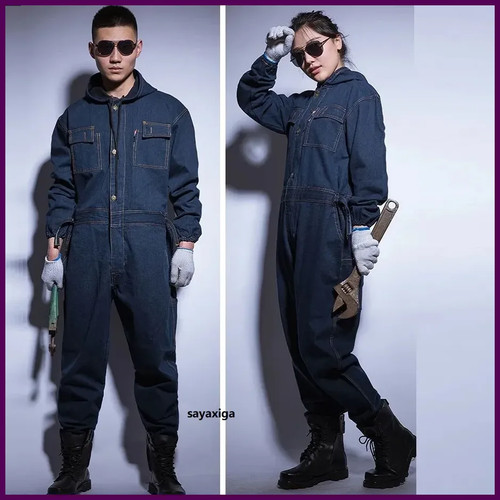 Jumpsuit denim cotton thick - denim,