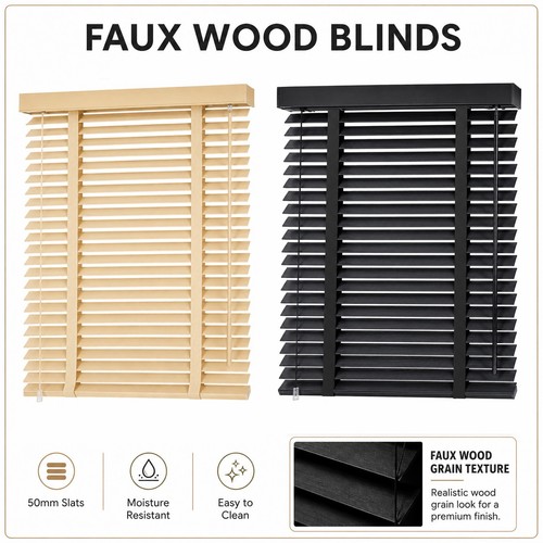 Faux wood venetian - wood, blinds