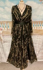 Maxi Evening Dress Black Gold