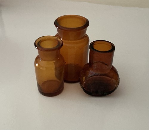 Vintage amber bottles x - vintage,